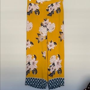 Loft yellow floral pants size M!